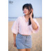 Puff Sleeve Red Stripe Crop Blouse Puff Sleeve Red Stripe Crop Blouse