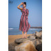 Ruffle Sleeve Multi Color Stripe Dress