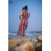 Ruffle Sleeve Multi Color Stripe Dress